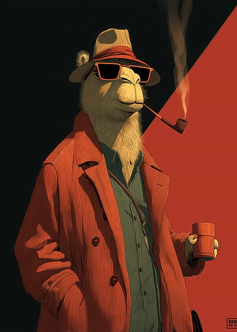 Mafia Camel in Fedora and Sunglasses