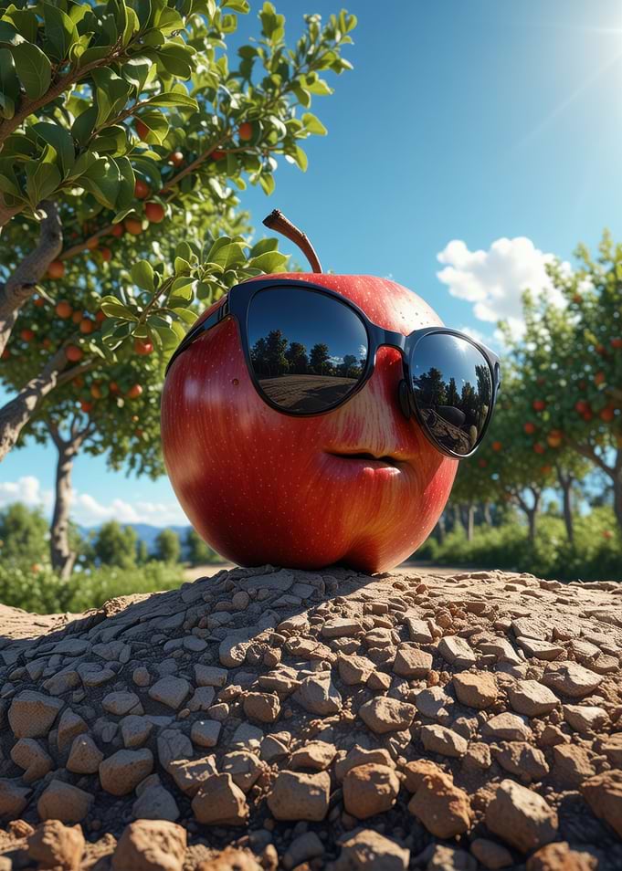 Cool Apple with Sunglasses