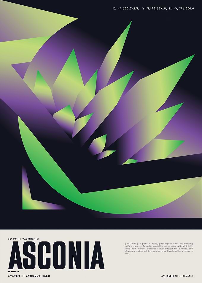 [ ASCONIA ] Space Planet Graphic Poster