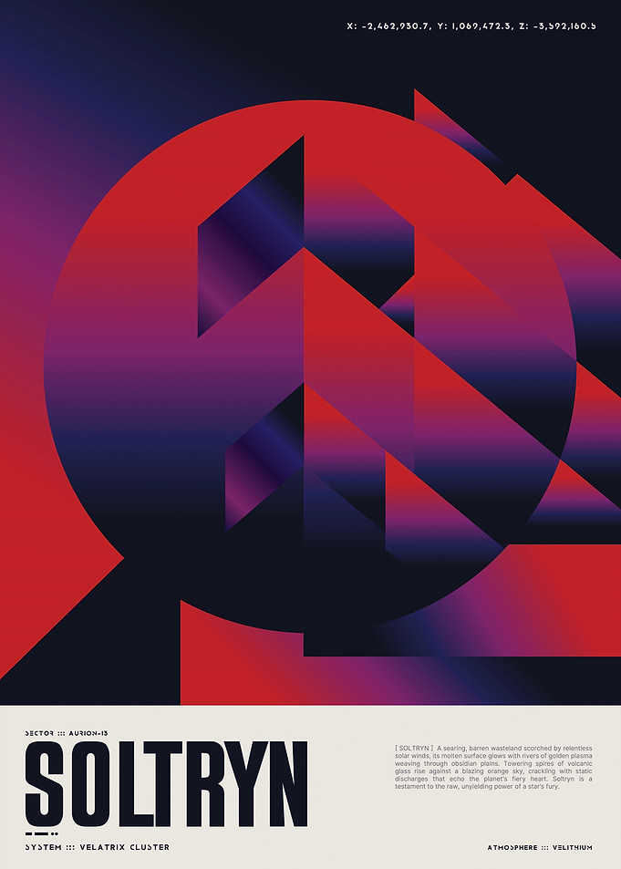 [ SOLTRYN ] Space Planet Graphic Poster