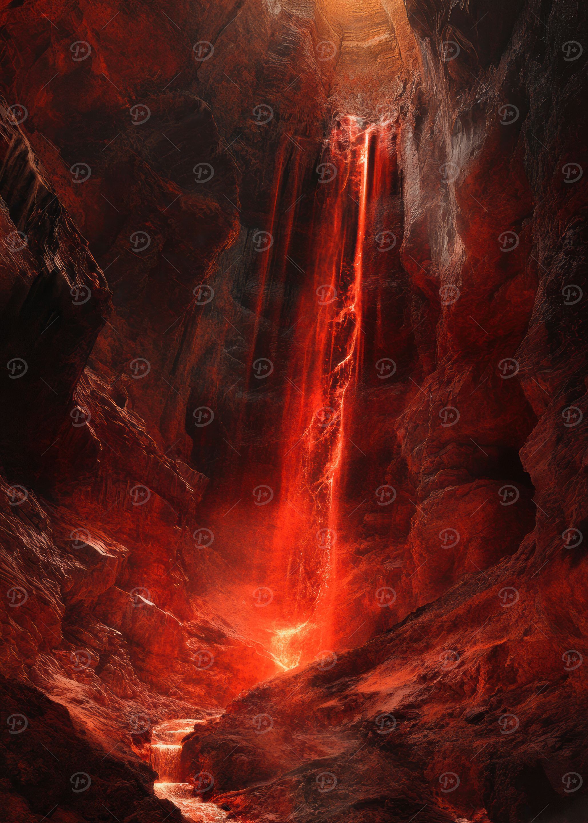 Fiery Waterfall