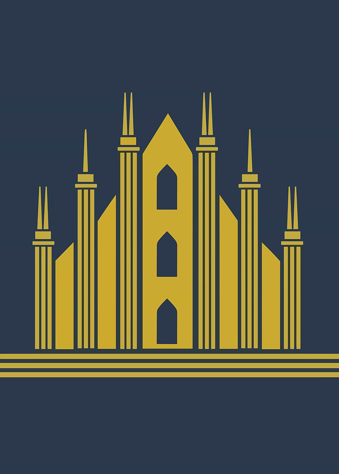 Golden Cathedral Silhouette