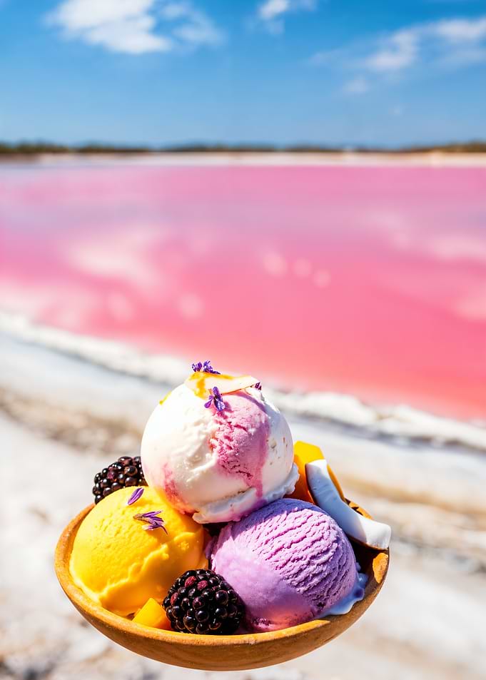Ice Cream by Pink Lake