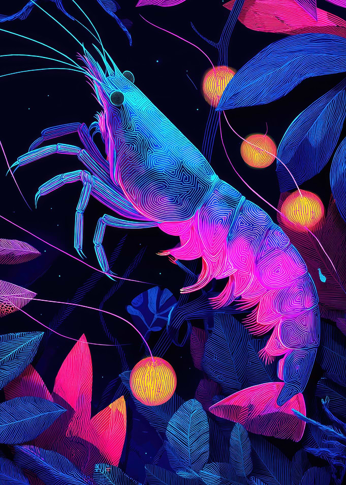 Neon Shrimp in Bloom