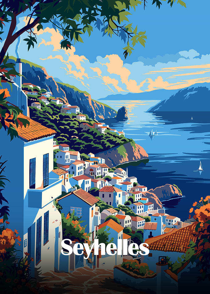 Seychelles Coastal Town