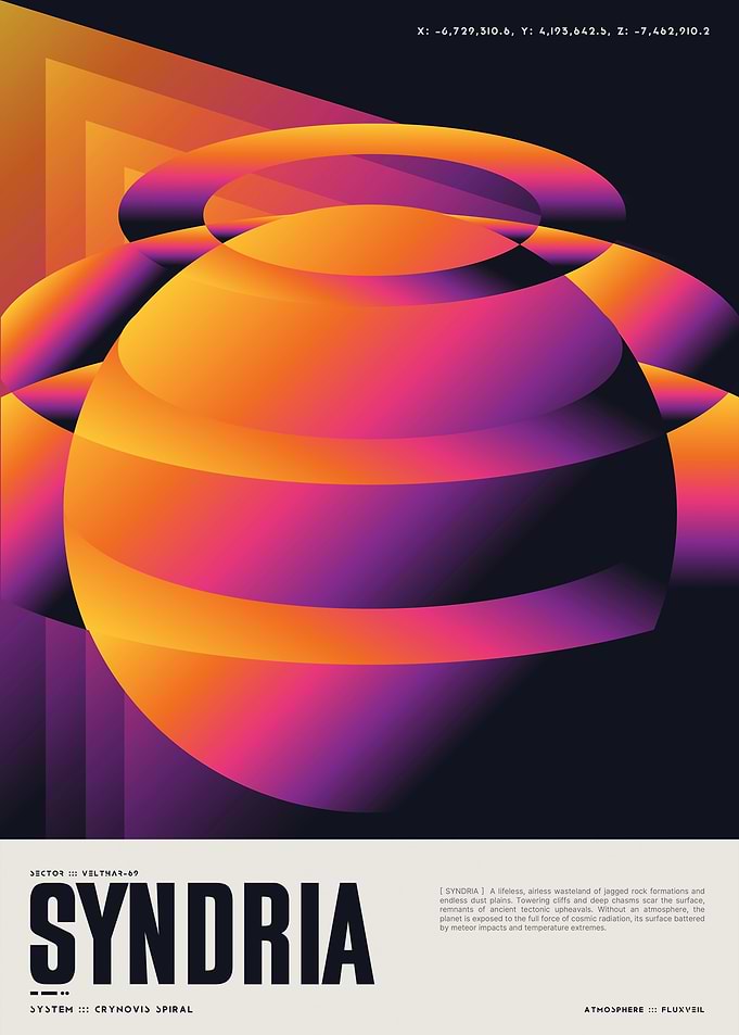 [ SYNDRIA ] Space Planet Graphic Poster