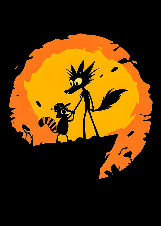Wolf and Raccoon Silhouettes