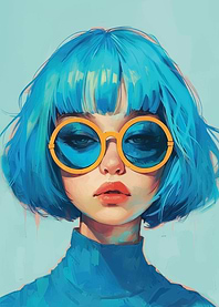 Blue Hair, Yellow Sunglasses