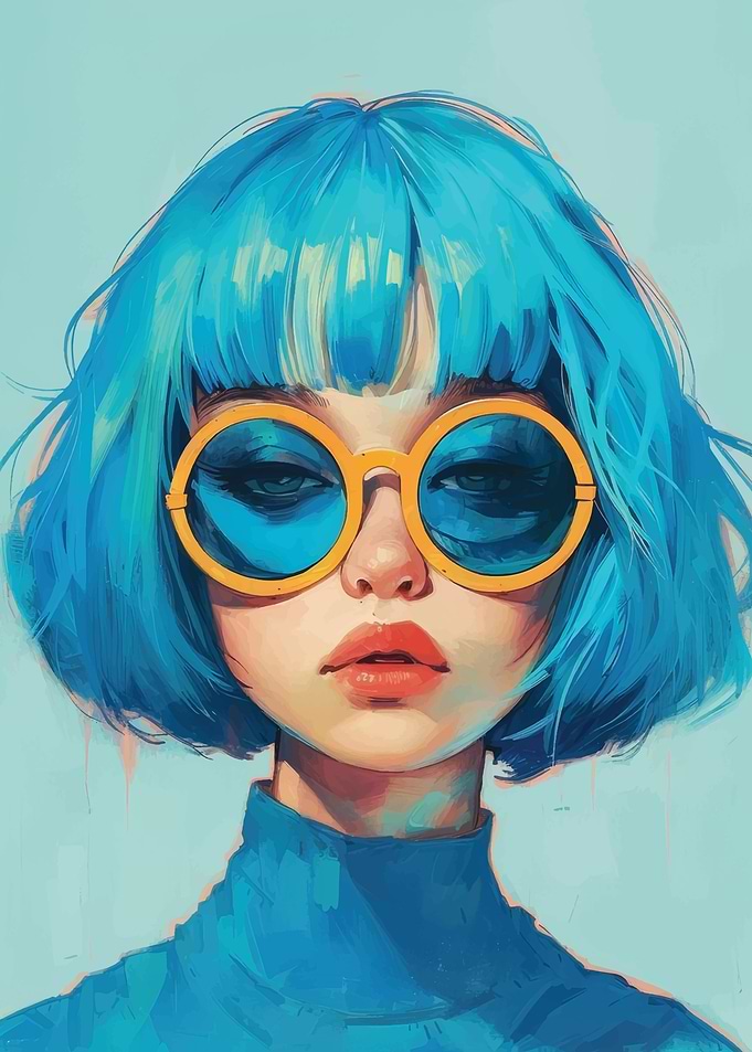 Blue Hair, Yellow Sunglasses