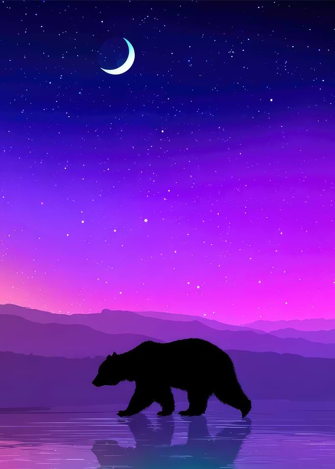 Bear Under Crescent