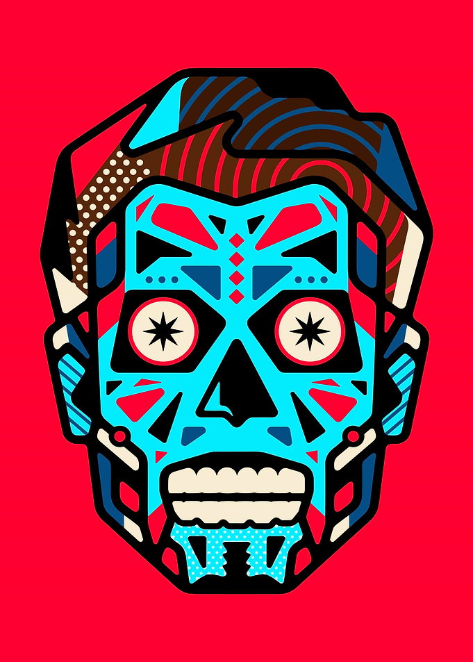 Robot Skull Art Print