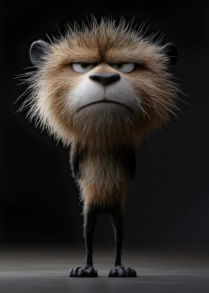 Grumpy Lion Cartoon