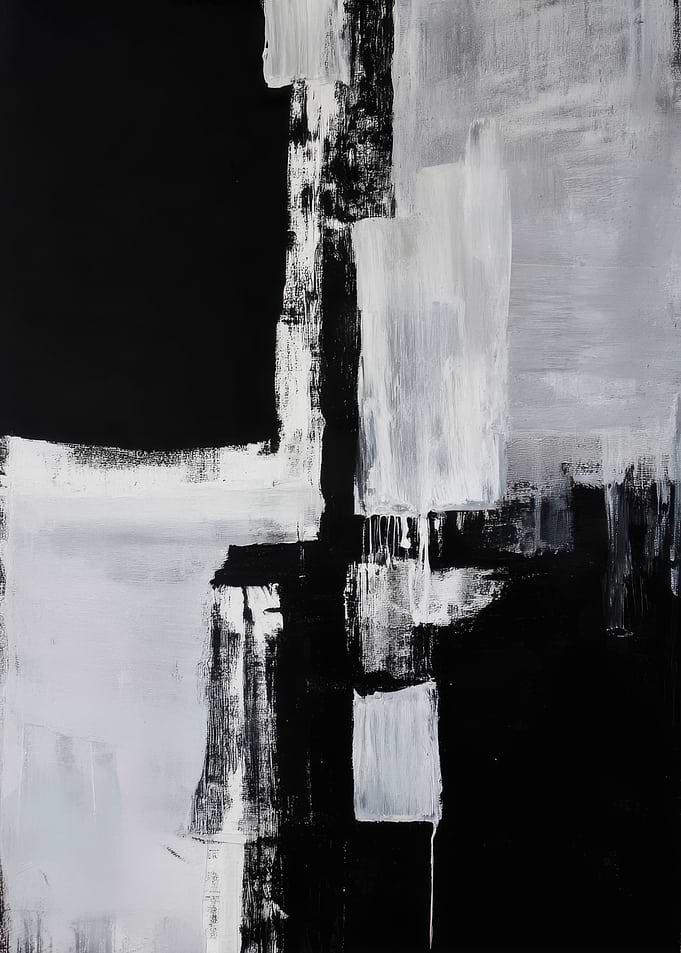 Abstract Black and White Painting