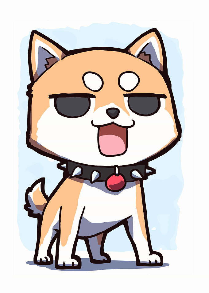 Cute Shiba Inu with Spiked Collar