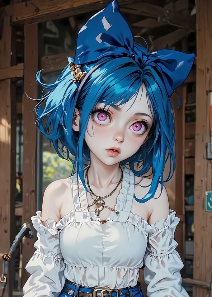 Anime Girl with Blue Hair