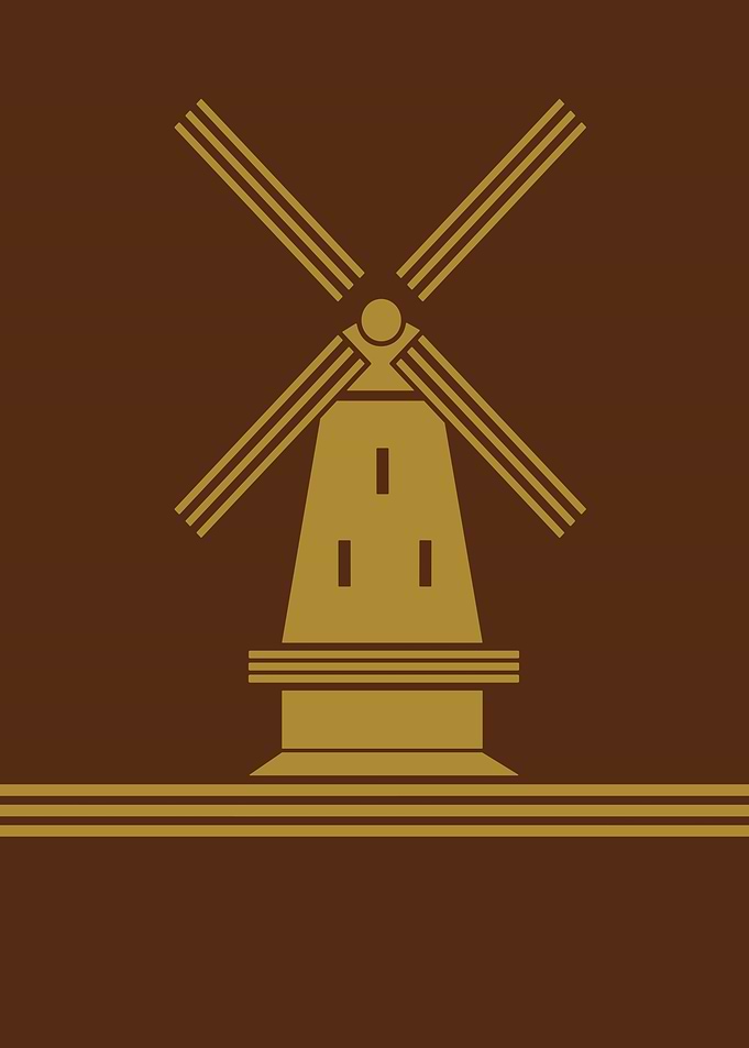 Golden Windmill Icon