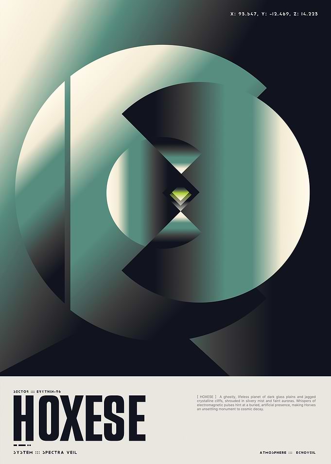 [ HOXESE ] Space Planet Graphic Poster