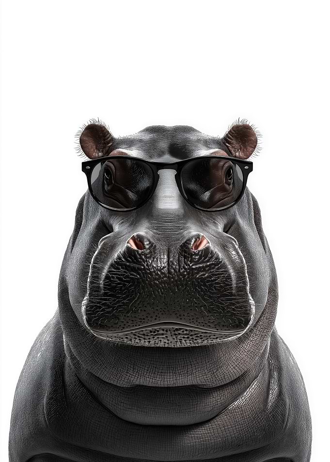 Cool Hippo in Sunglasses