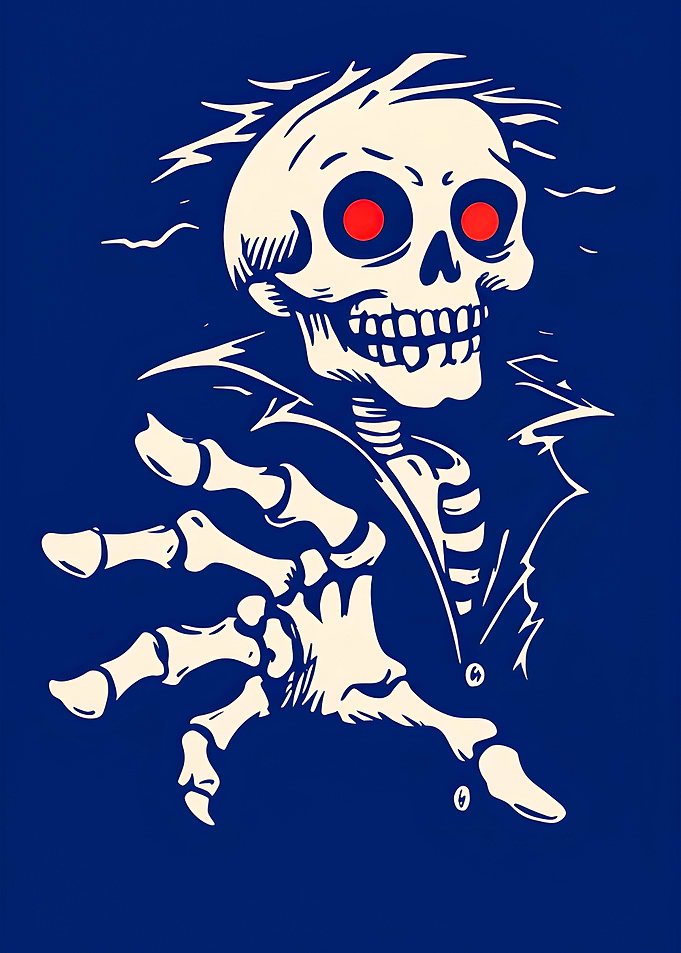 Skeleton with Red Eyes