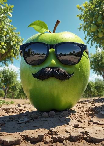 Cool Apple with Sunglasses