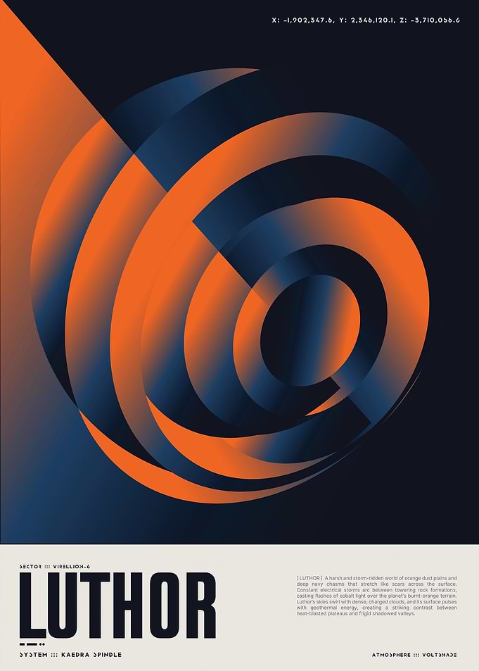 [ LUTHOR ] Space Planet Graphic Poster