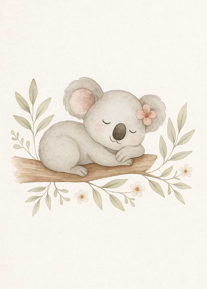 Sleeping Koala Watercolor