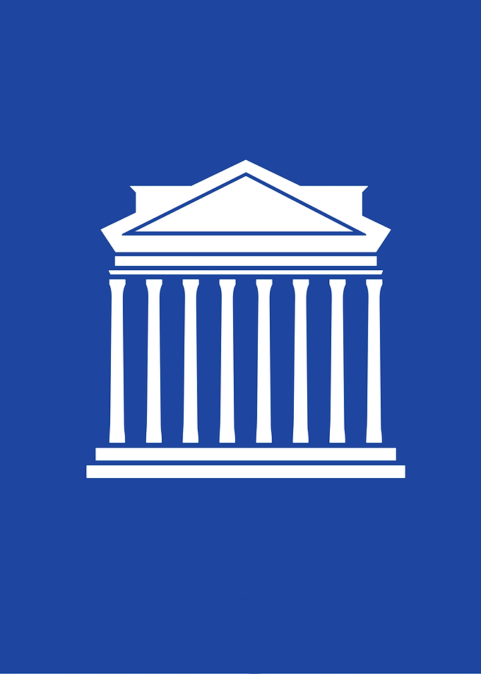 White Temple on Blue