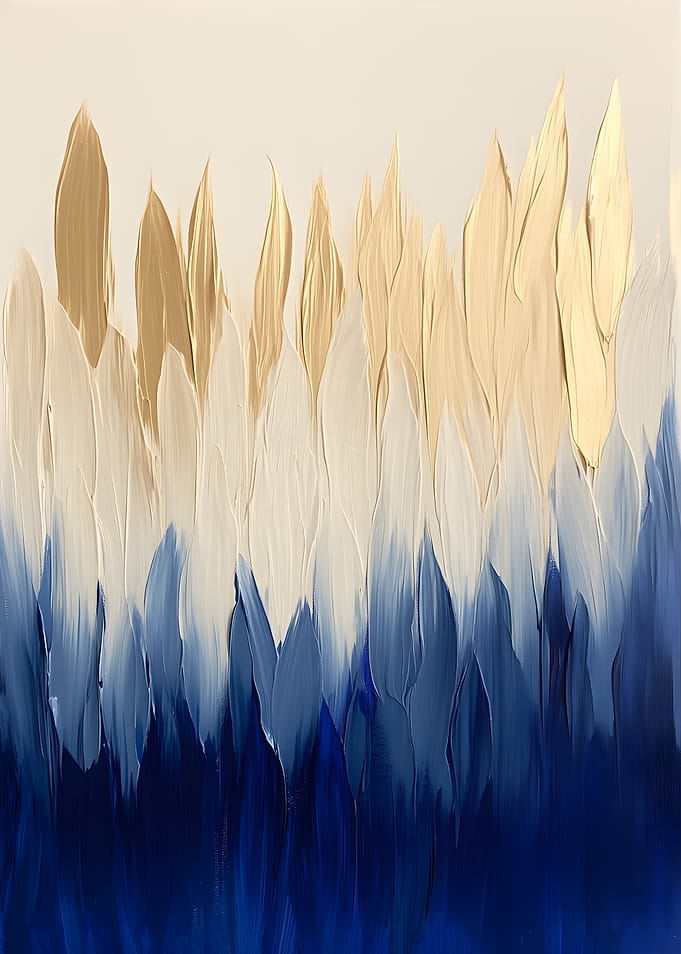 Abstract Gold and Blue Painting