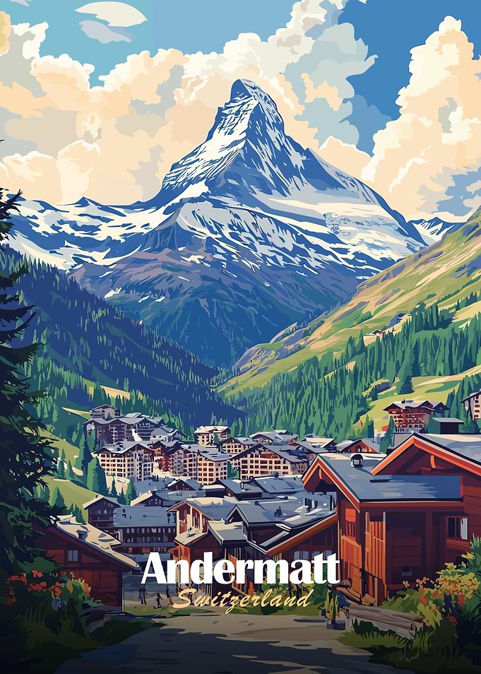 Andermatt Switzerland Mountain View