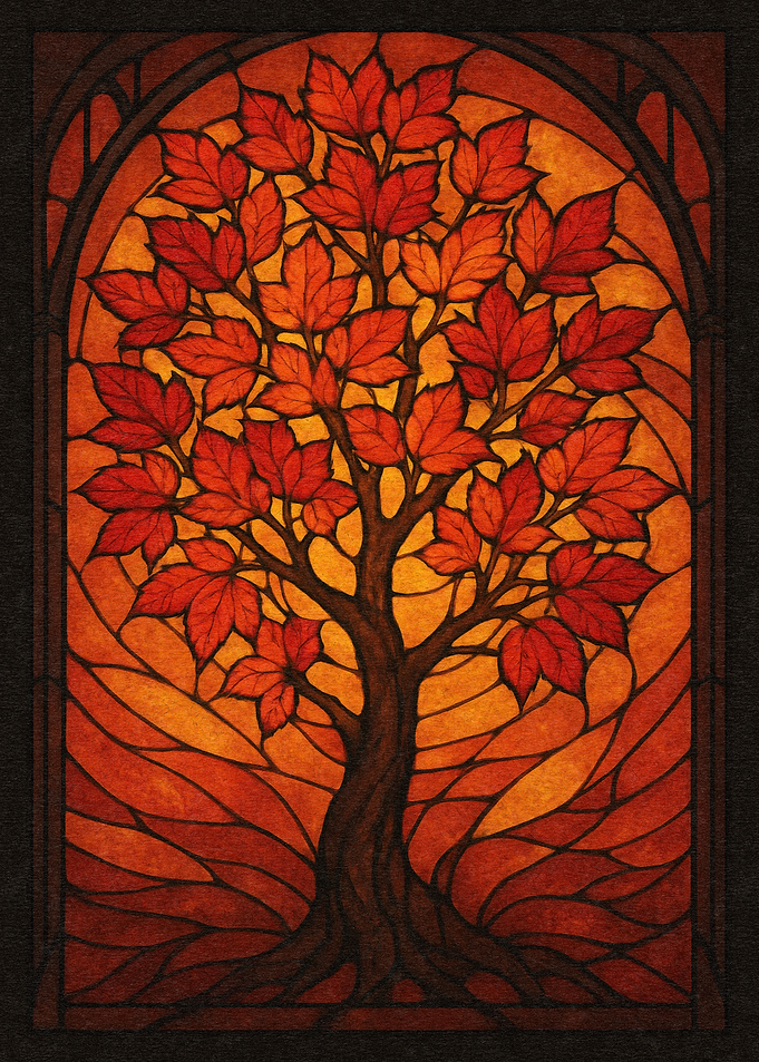 Autumn Tree Stained Glass