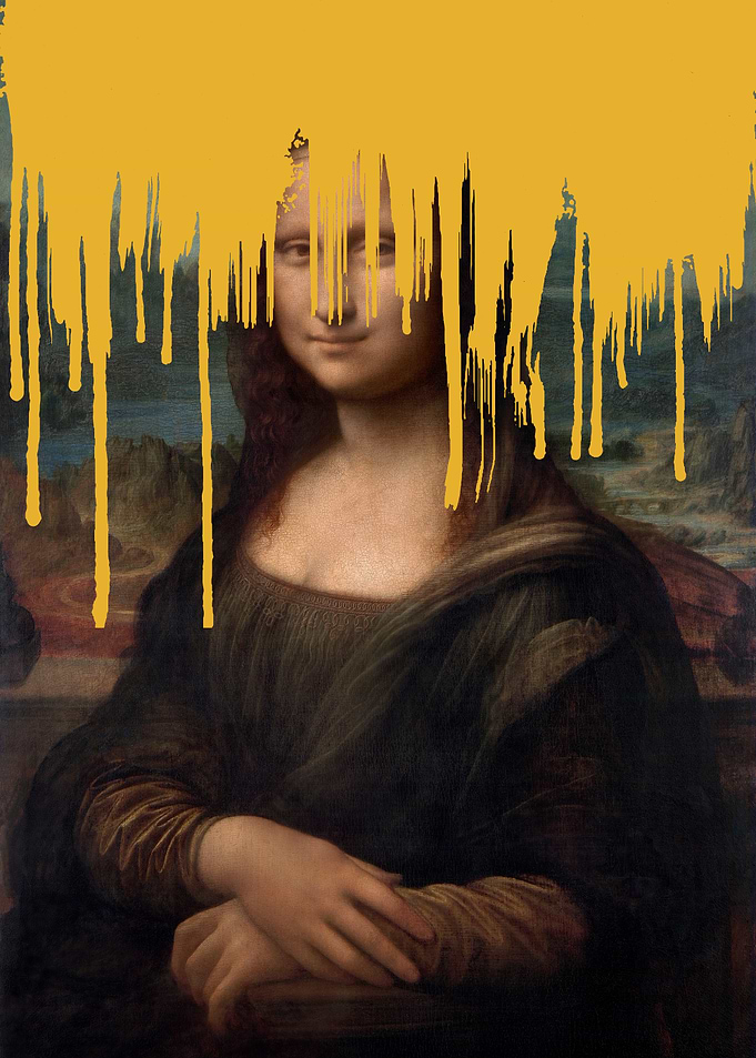 Mona Lisa Dripping Paint