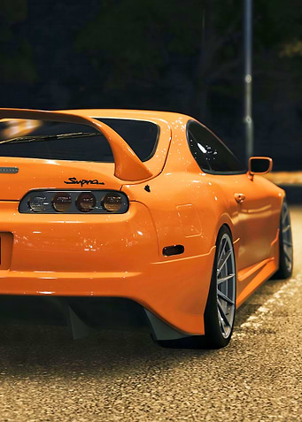 Orange Supra Rear View