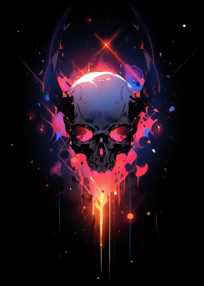 Flaming Skull Artwork