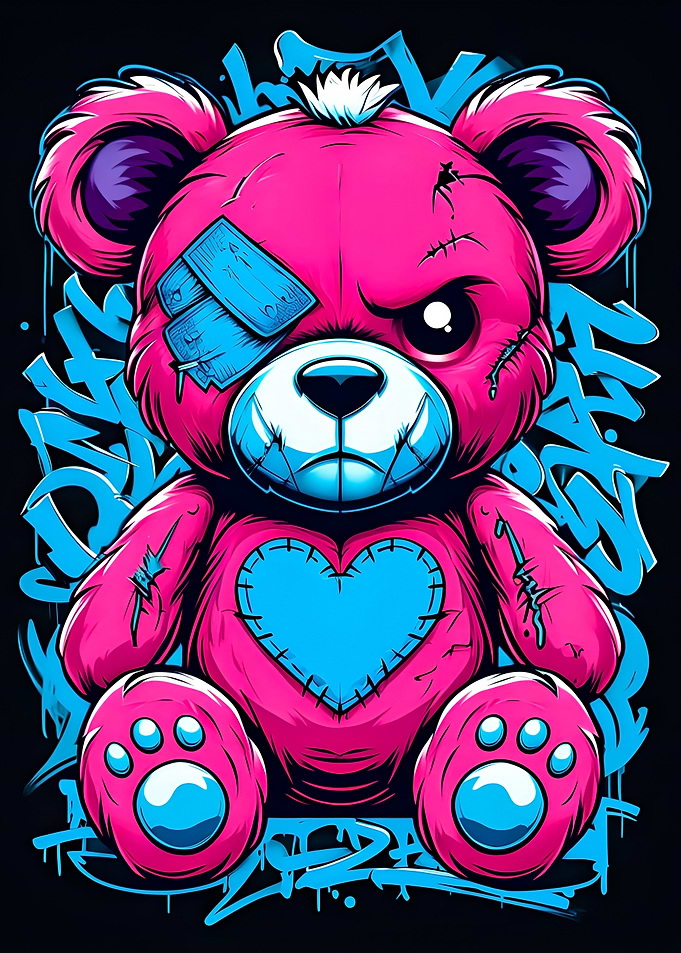 Badass Pink Teddy Bear