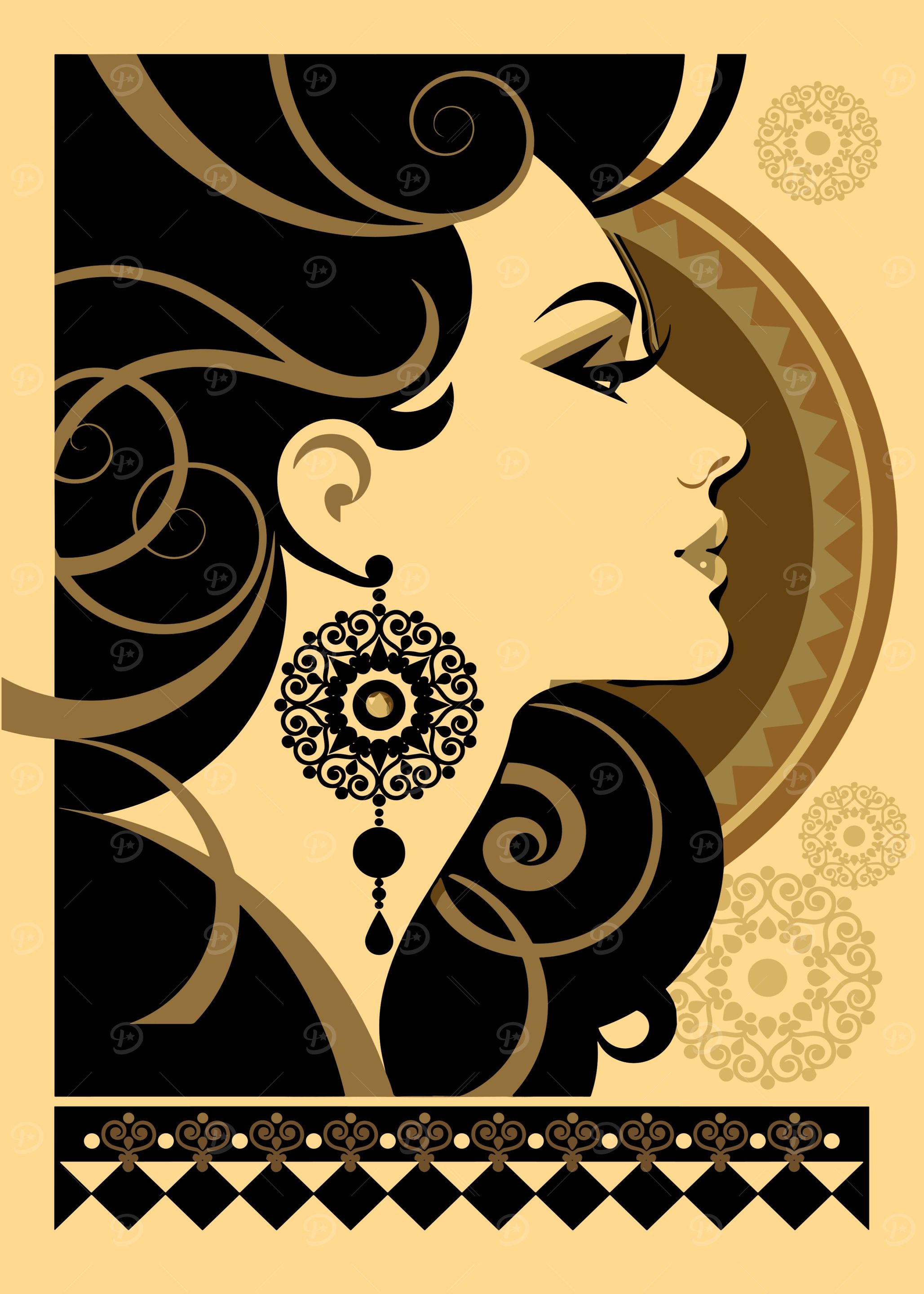 Art Deco Woman Profile