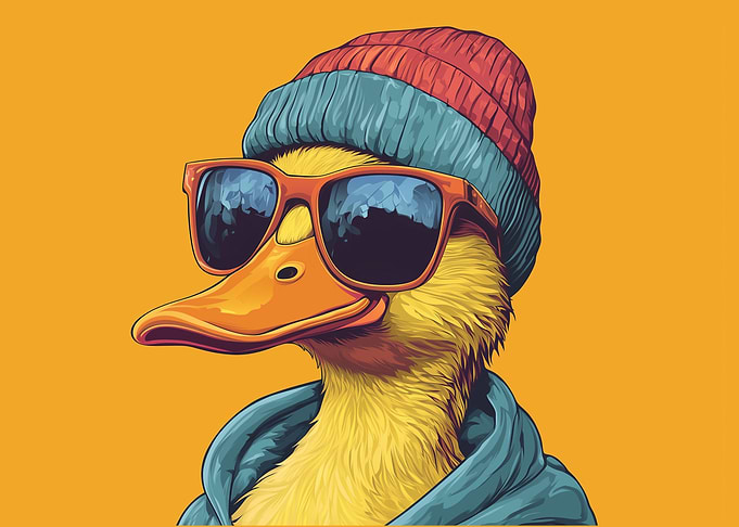 Cool Duck in Sunglasses Pop Art