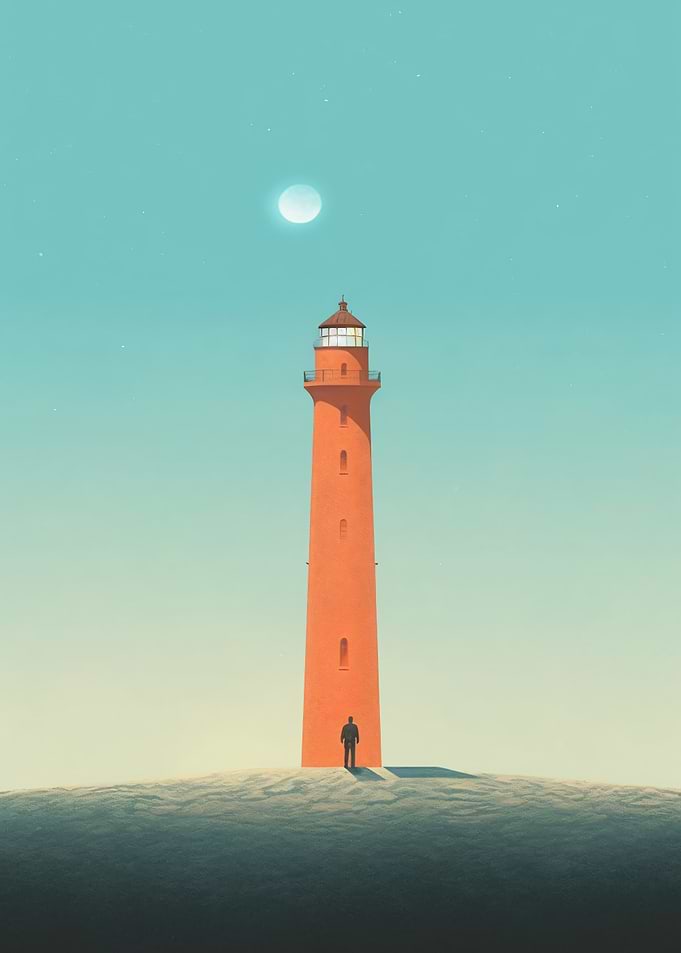 Lighthouse and Man