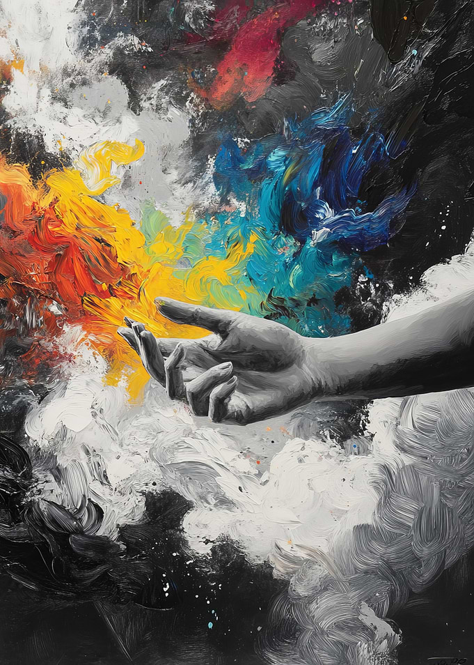 Hand Reaching for Color