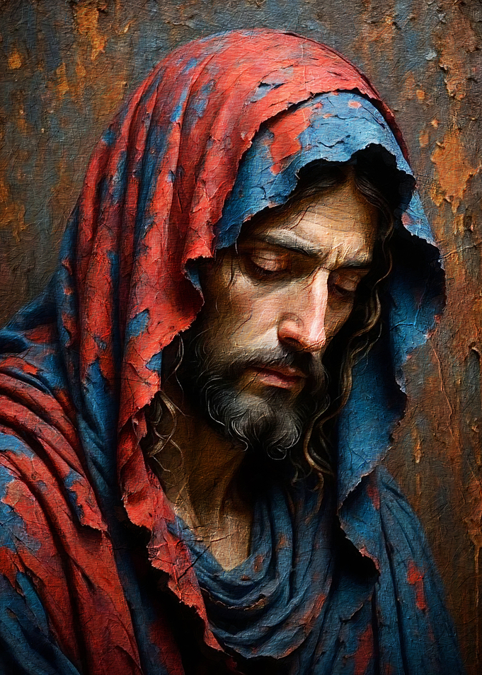 Man in Red and Blue Robe