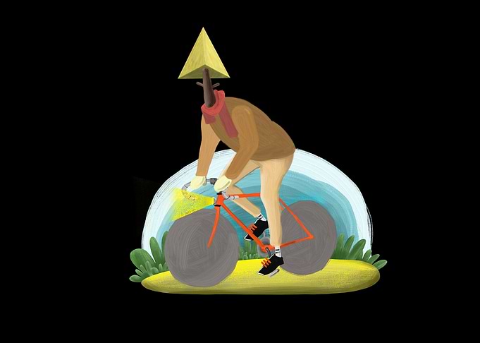 Tree-Headed Cyclist