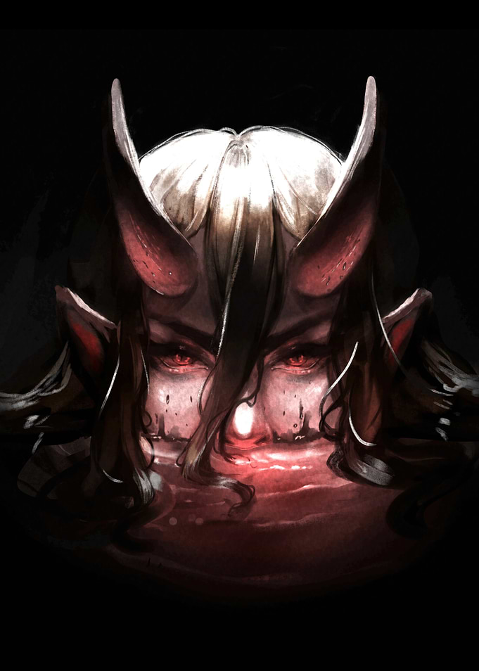 Oni with Red Eyes