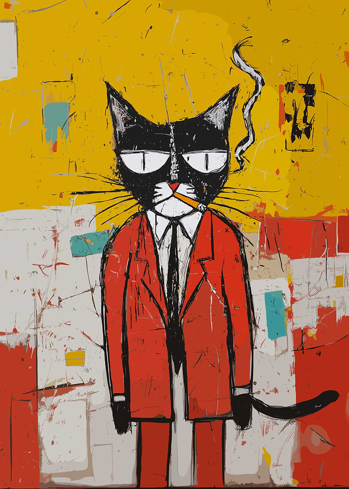 Cool Cat in Red Suit