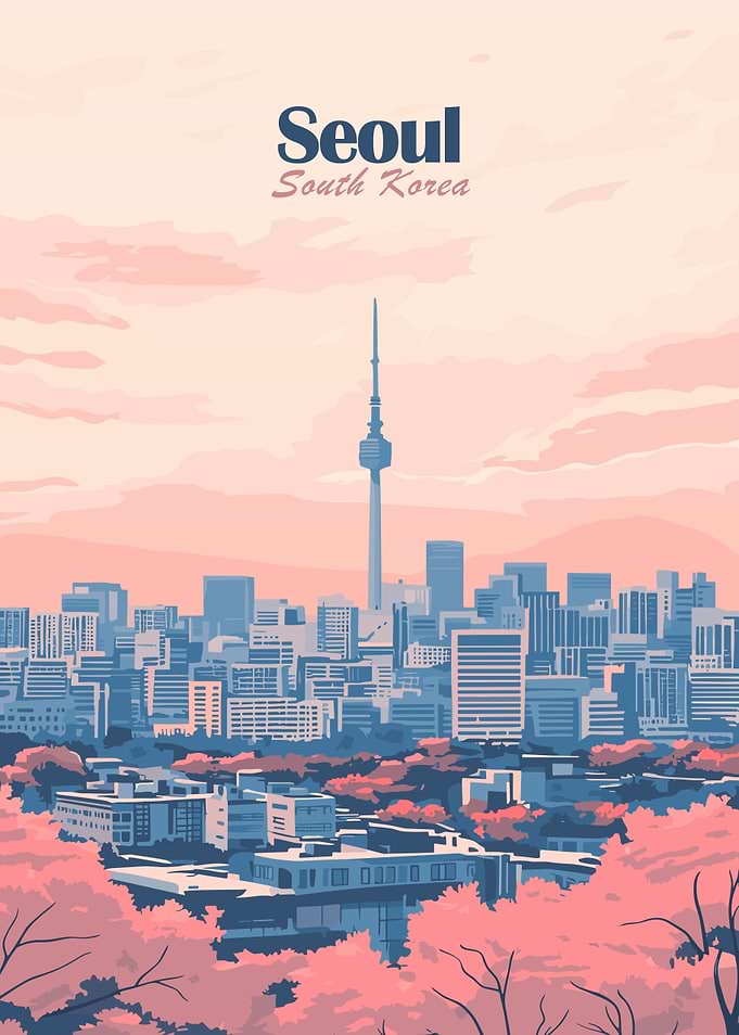 Seoul Skyline Illustration
