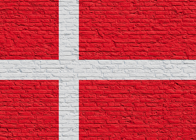 Danish Flag on a Brick Wall
