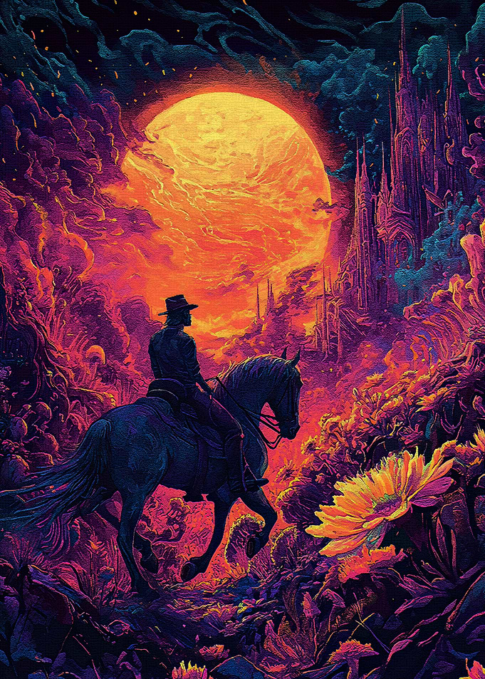 Lone Rider Surreal Landscape