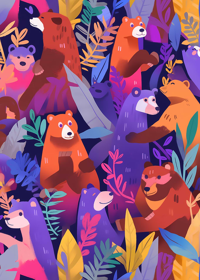 Colorful Bear Pattern
