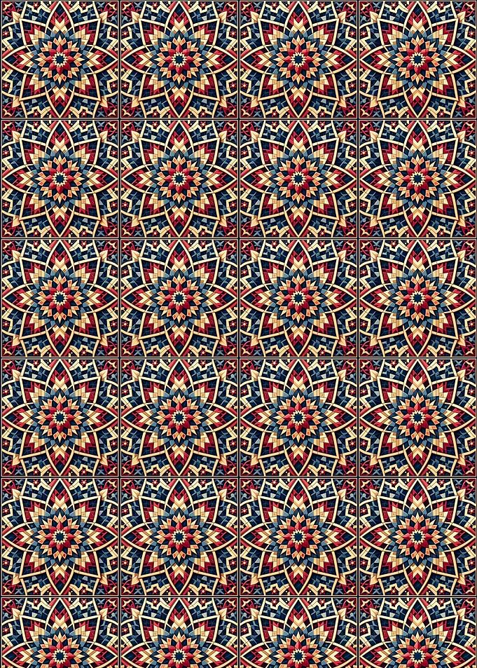 Intricate Geometric Pattern mosaic ceramic tiles