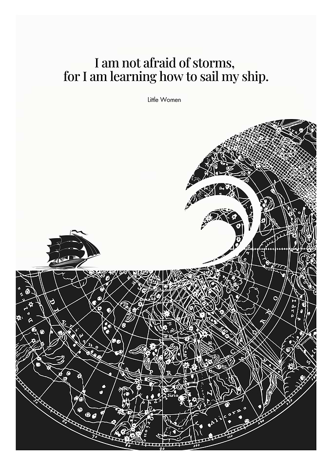 Ship Sailing Through Storm