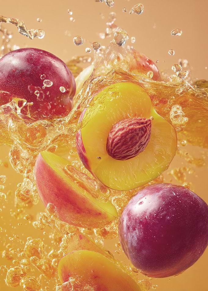 Plums and Peaches in Splash