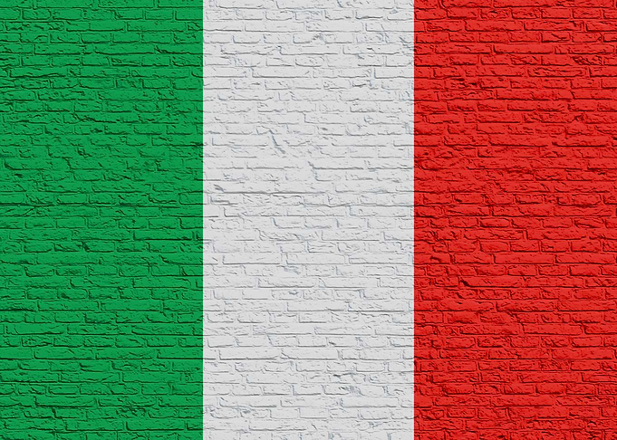 Italian Flag Brick Wall - Italy